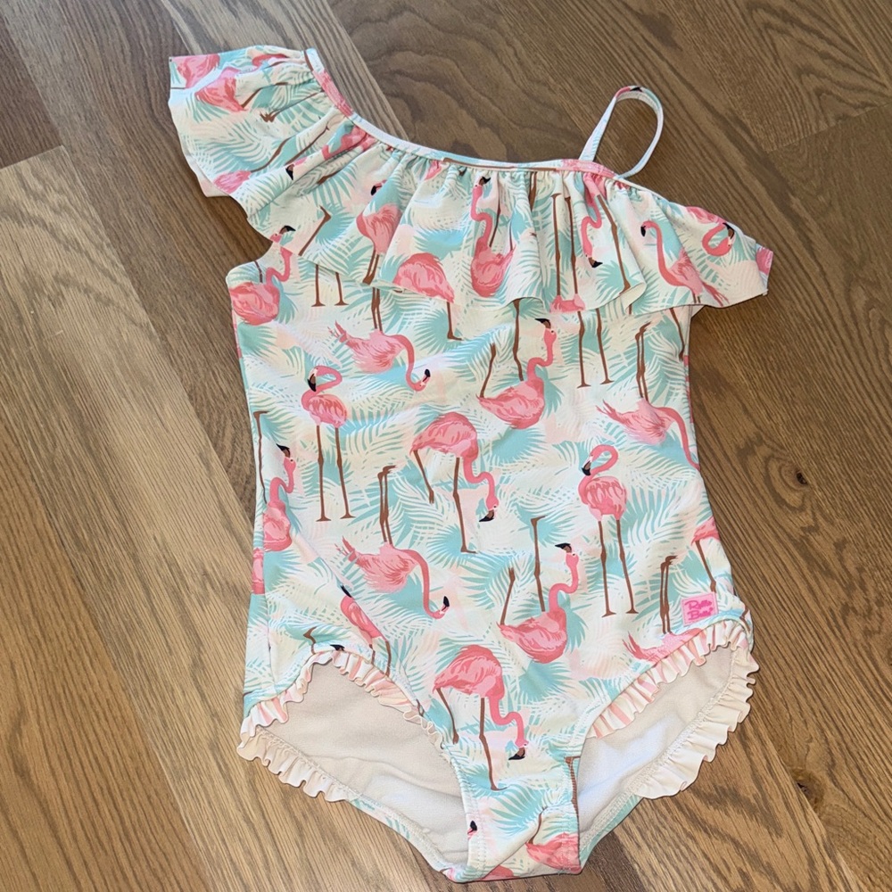 Ruffle Butts Pink Flamingo One-Piece Swimsuit